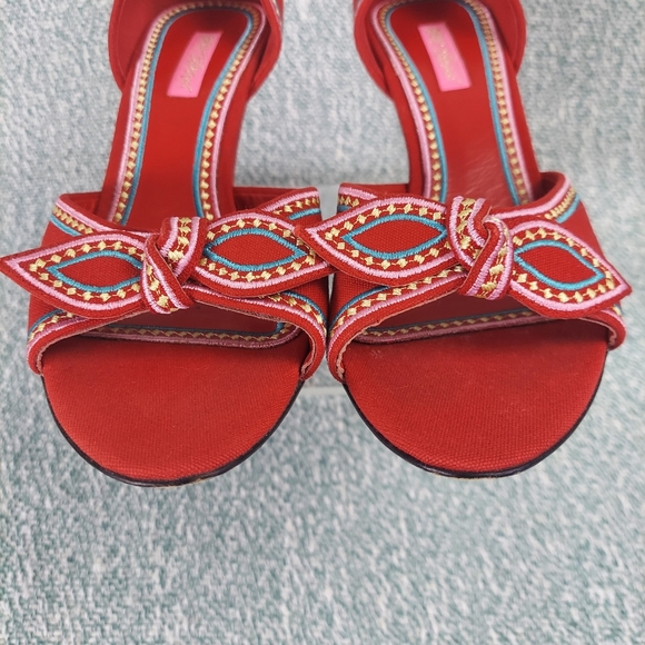 Betsey Johnson Open Toe Heels with Bow, Womens 10M - Picture 7 of 11